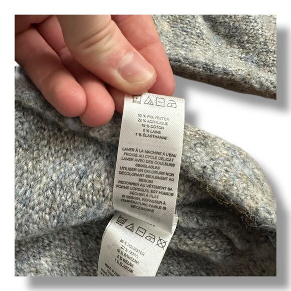 William Rast Gray Mock Neck Textured Knit Pullover Sweater Women’s L - Picture 5 of 8